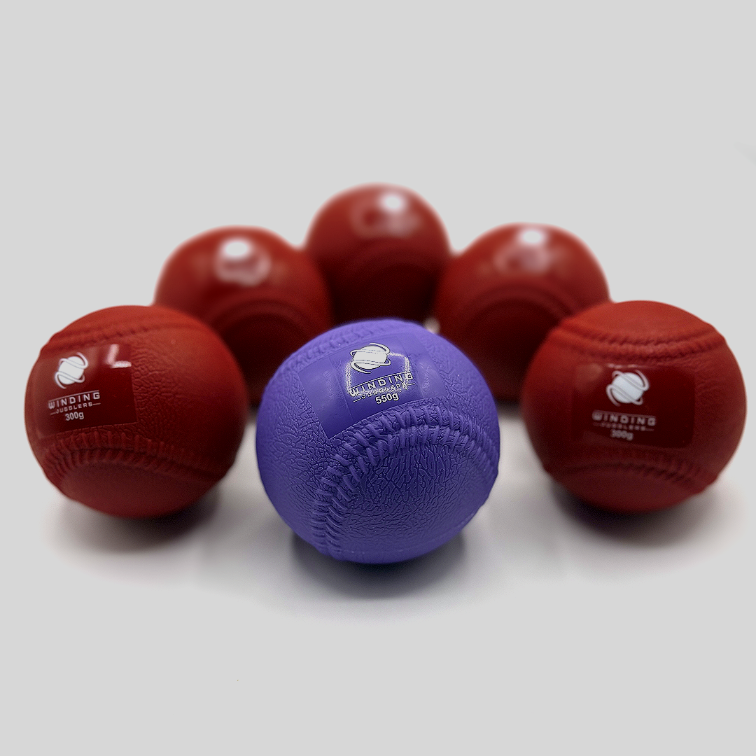 Pack of 4 Heavy Juggling Balls 300g. Winding Jugglers. Red Training Balls (7.5 cm)