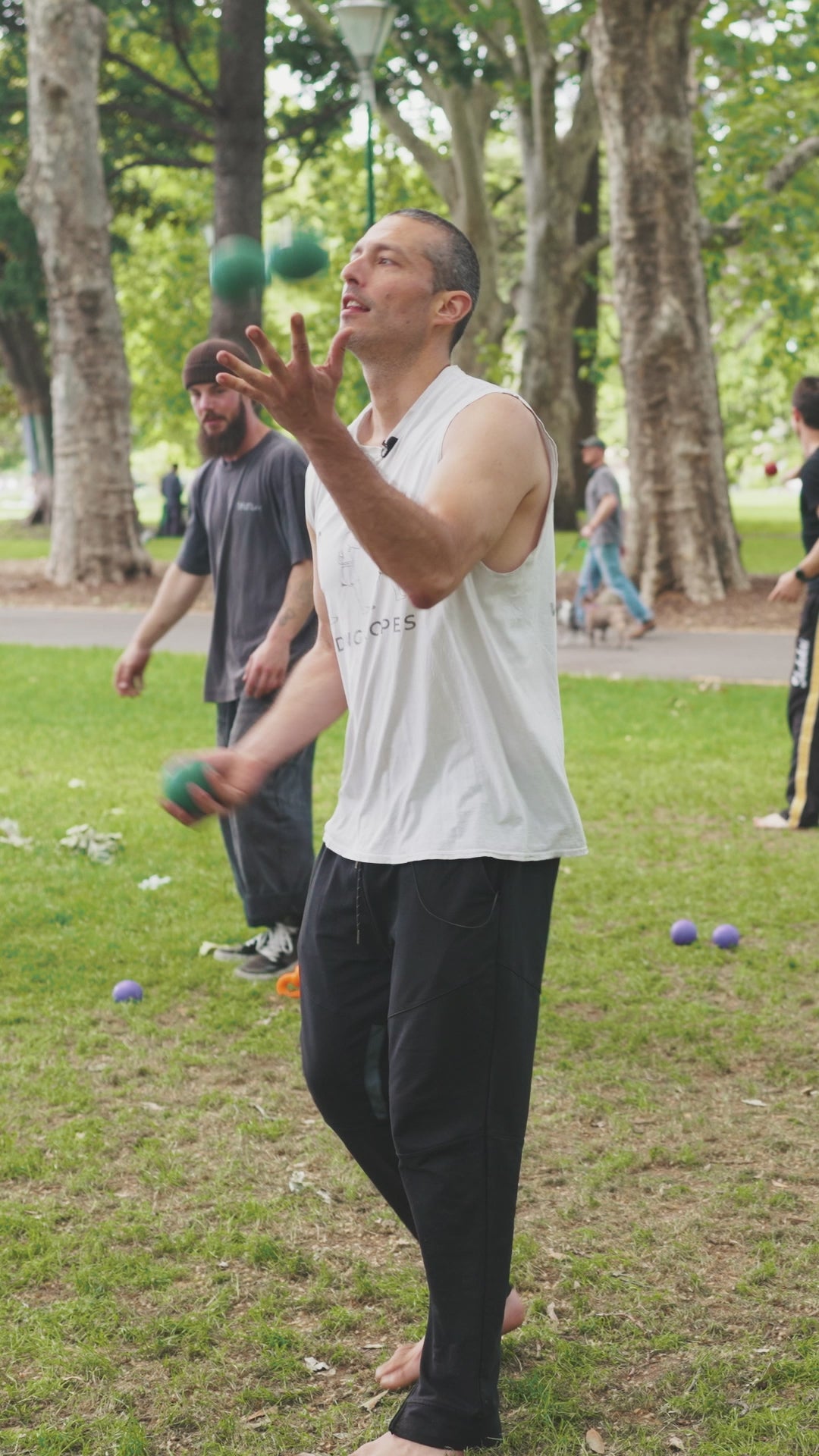 Heavy juggling balls ad: three weights, filmed at Carlton Gardens by pf35media