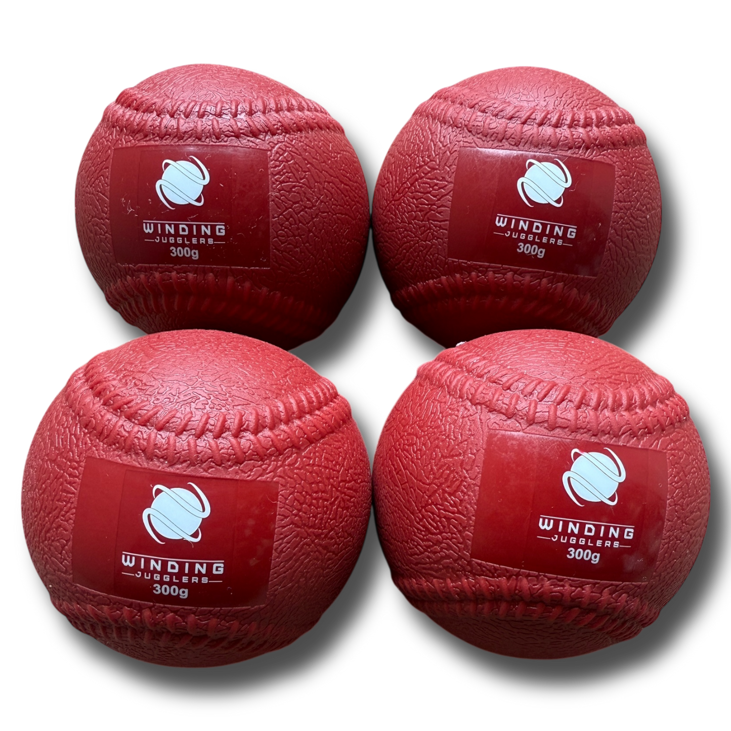 Pack of 4 Heavy Juggling Balls 300g. Winding Jugglers. Red Training Balls (7.5 cm)